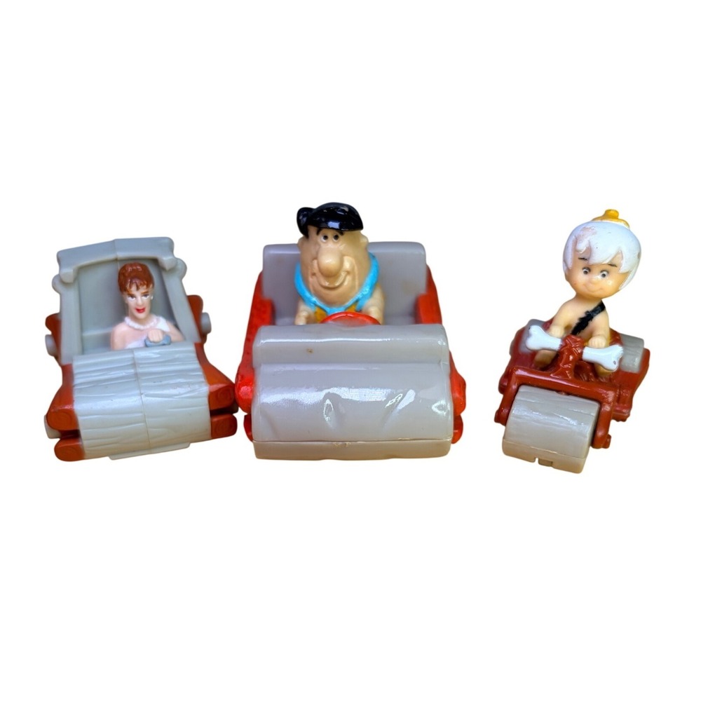Vintage Flintstones Bedrock Toy Figures Fred Wilma Bamm-Bamm Retro 1990s Lot 3